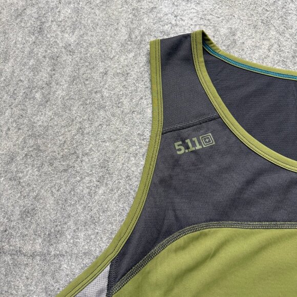 5.11 Tactical Tank Top Men 2XL Green Black Gray Colorblock Performance - Picture 3 of 12